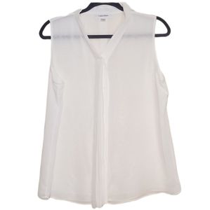 Calvin Klein Sleeveless Pleated Blouse